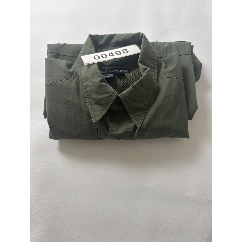 5.11 Tactical Series Mens L Ripstop Short Sleeve Button Down Shirt Olive 71175 - Picture 9 of 9